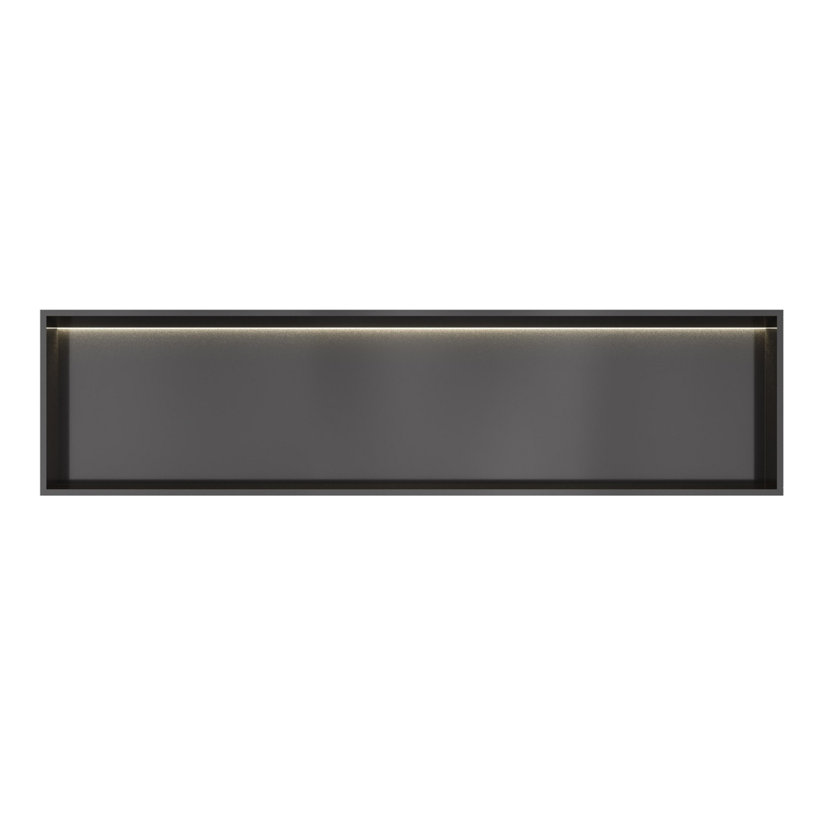 Hotbath &More inbouwnis met verlichting 30x120x10cm geborsteld zwart PVD