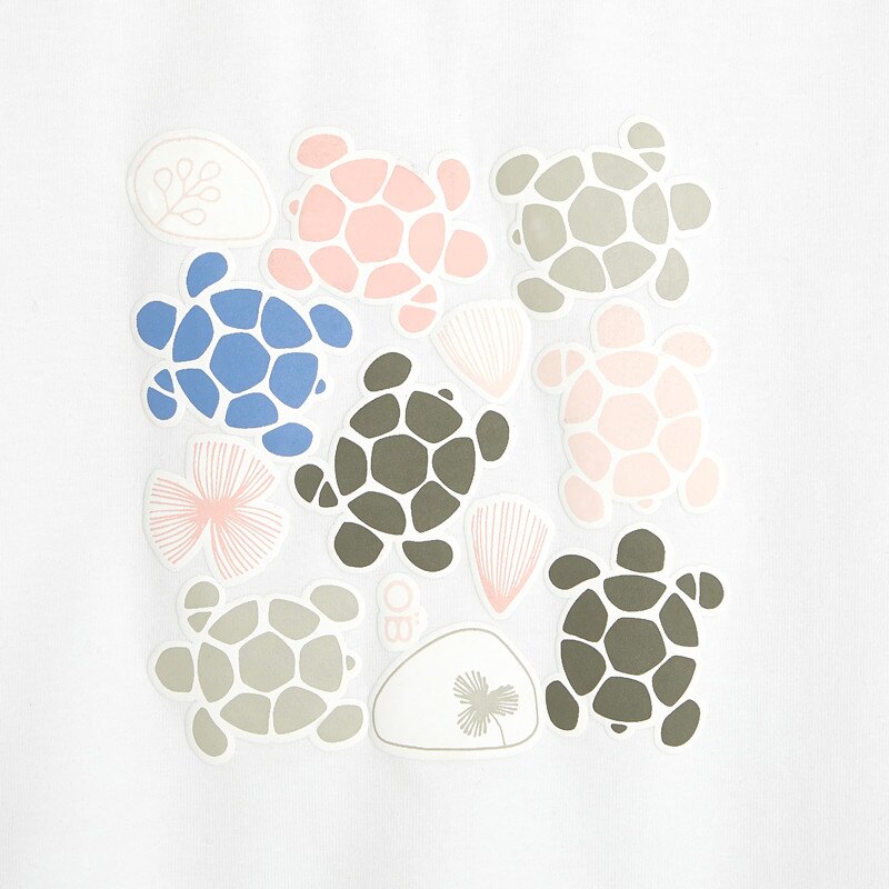 T-shirt à motif tortues blanc bébé fille Blanc