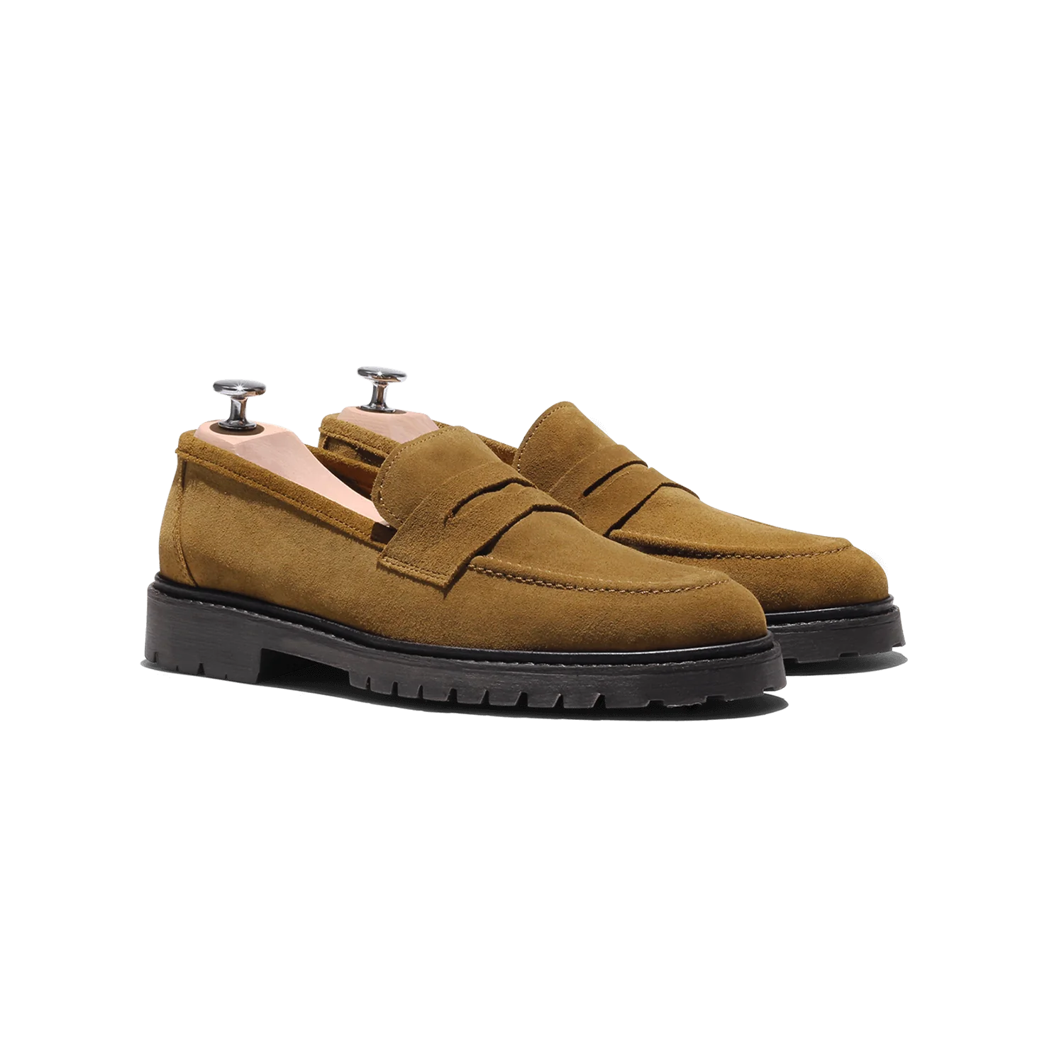 Mika-Mocassin en veau velours cognac