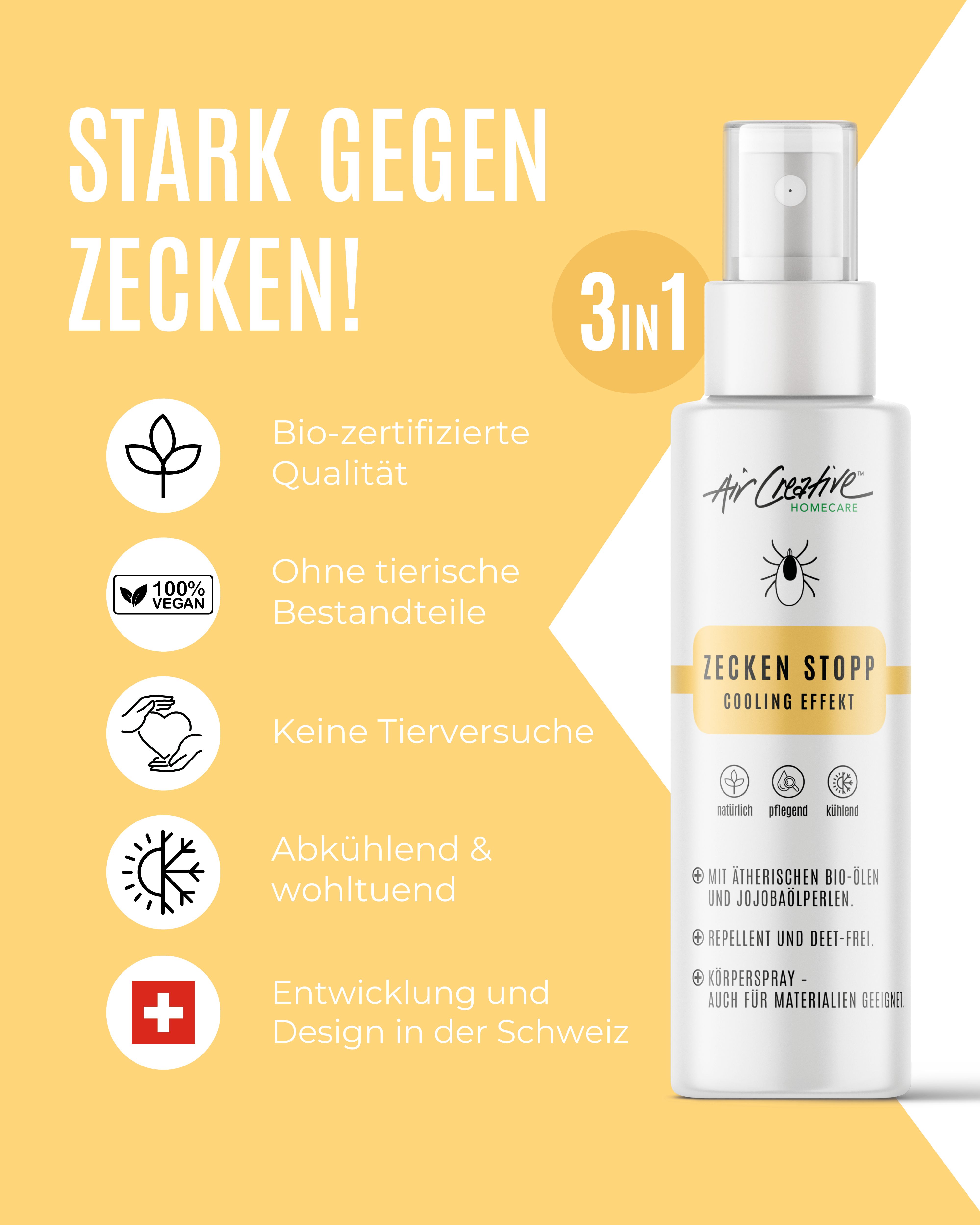 Air Creative - ZECKEN STOPP, Körperspray, DDET-frei