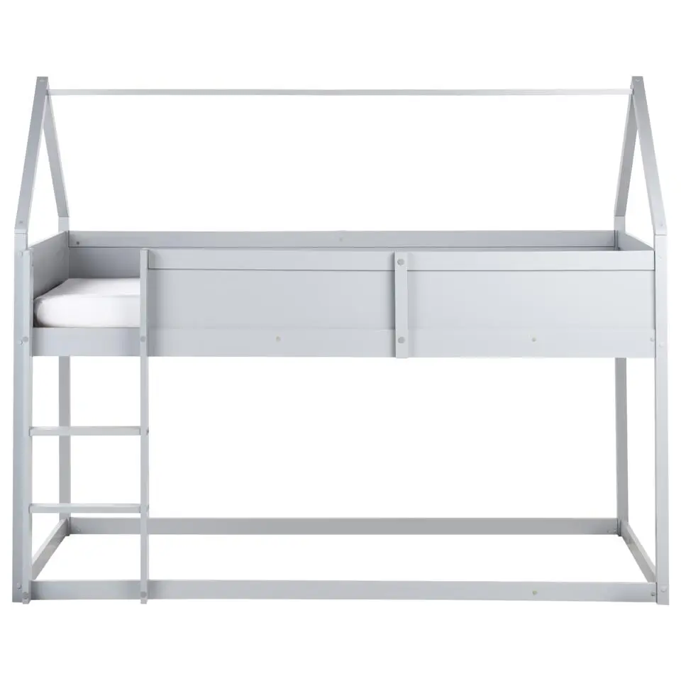 DIENNE - Kinderbed - Grijs - 90 x 200 cm - Dennenhout