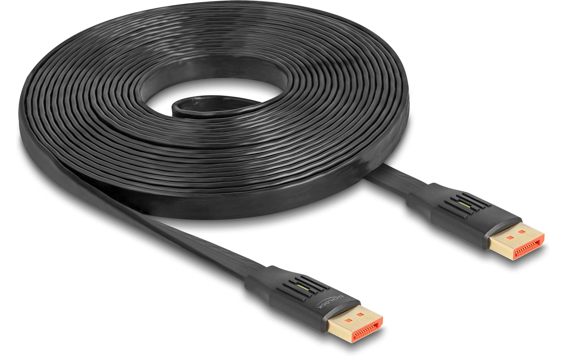 Kabel 8K 60 Hz Flat DisplayPort - DisplayPort, 5 mDelock DisplayPort Flachbandkabel 8K 60 Hz 5 m