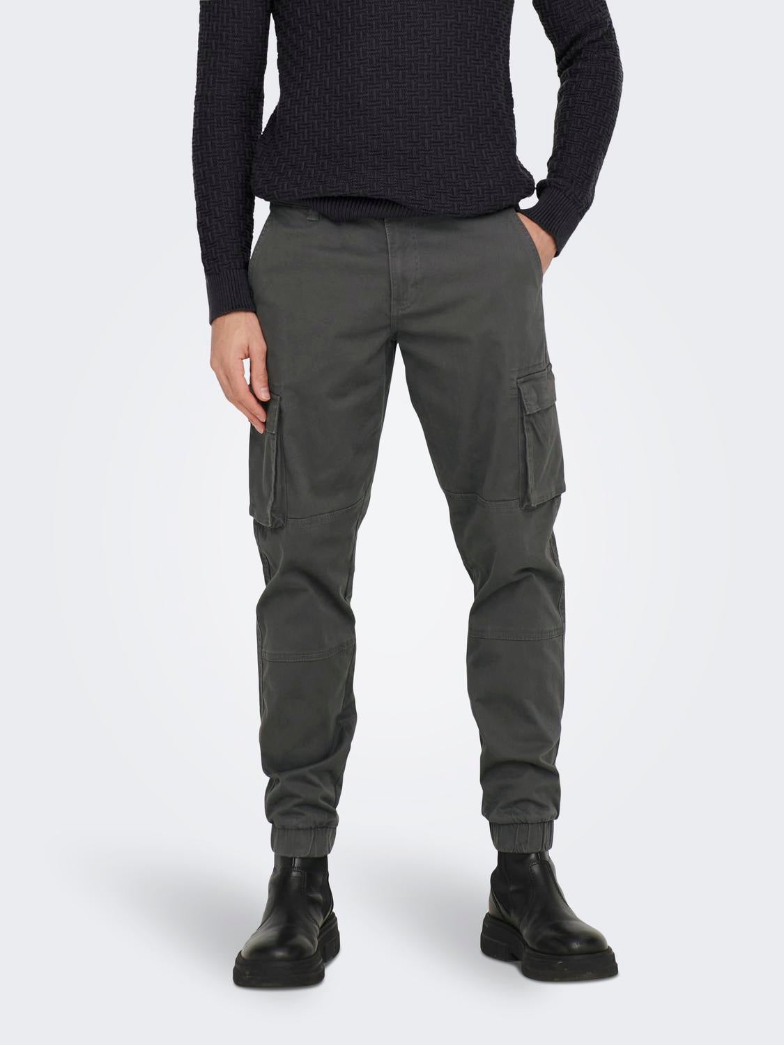ONSCAM Verjüngt Cargo-Hose Grey Pinstripe