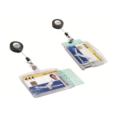 Durable - 10 Portes badge de nom avec enrouleur - 54 x 85 mm - 2 cartes