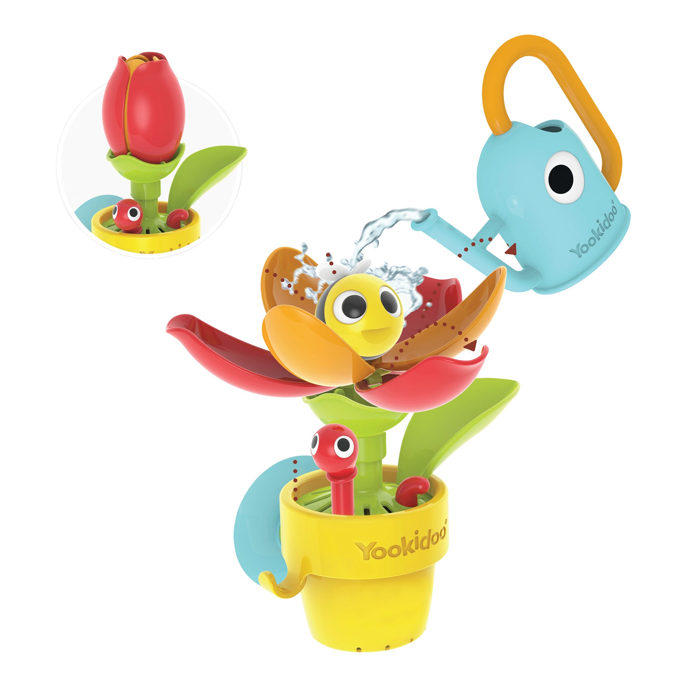Yookidoo Badespielzeug Blumentopf Tulpe