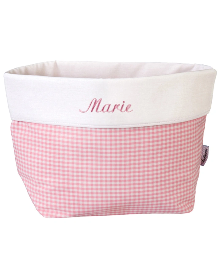 Personalisierter Stoffkorb NOSTALGIE rosa (Farbe: pink)