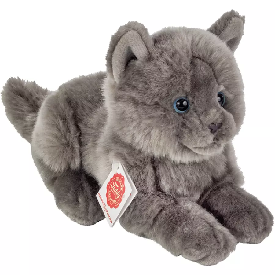 Teddy HERMANN® Kartäuser Katze liegend, 20 cm