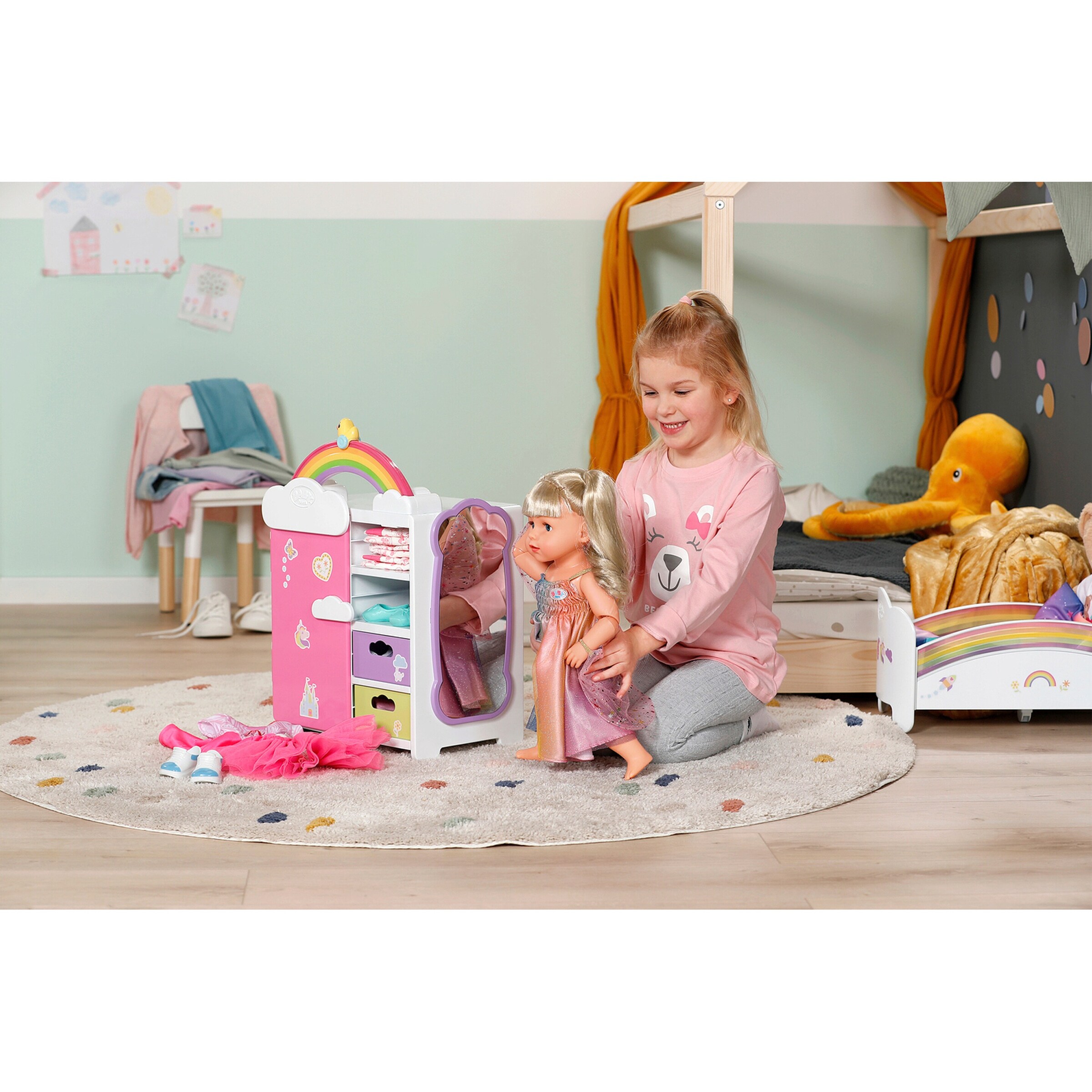 Zapf Creation - BABY BORN Puppen Schrank Regenbogen
