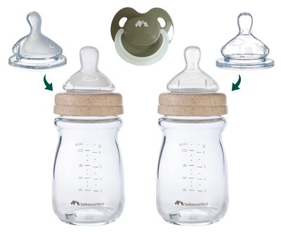 Bebeconfort Physio Air Tåteflasker Glass Sett med, Sand