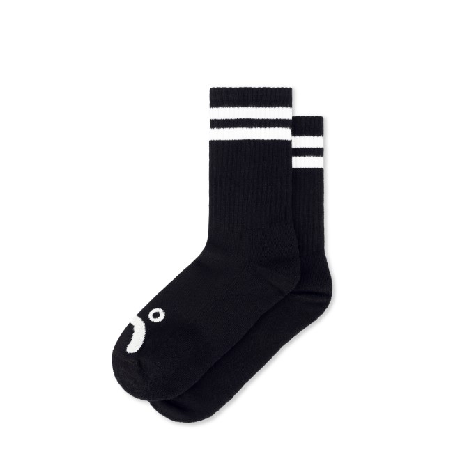 Polar Skate Co Rib Socks Happy Sad White
