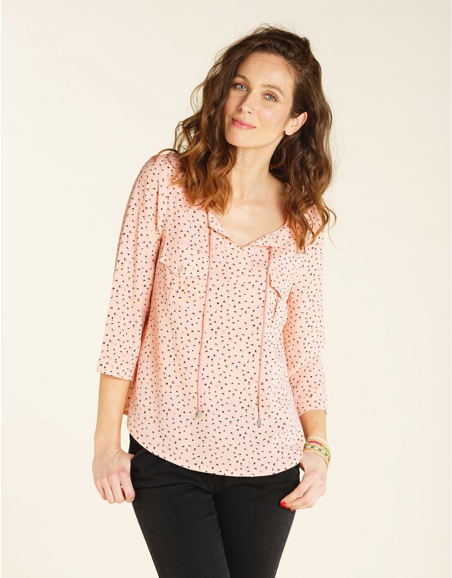 Blouse imprimée rose