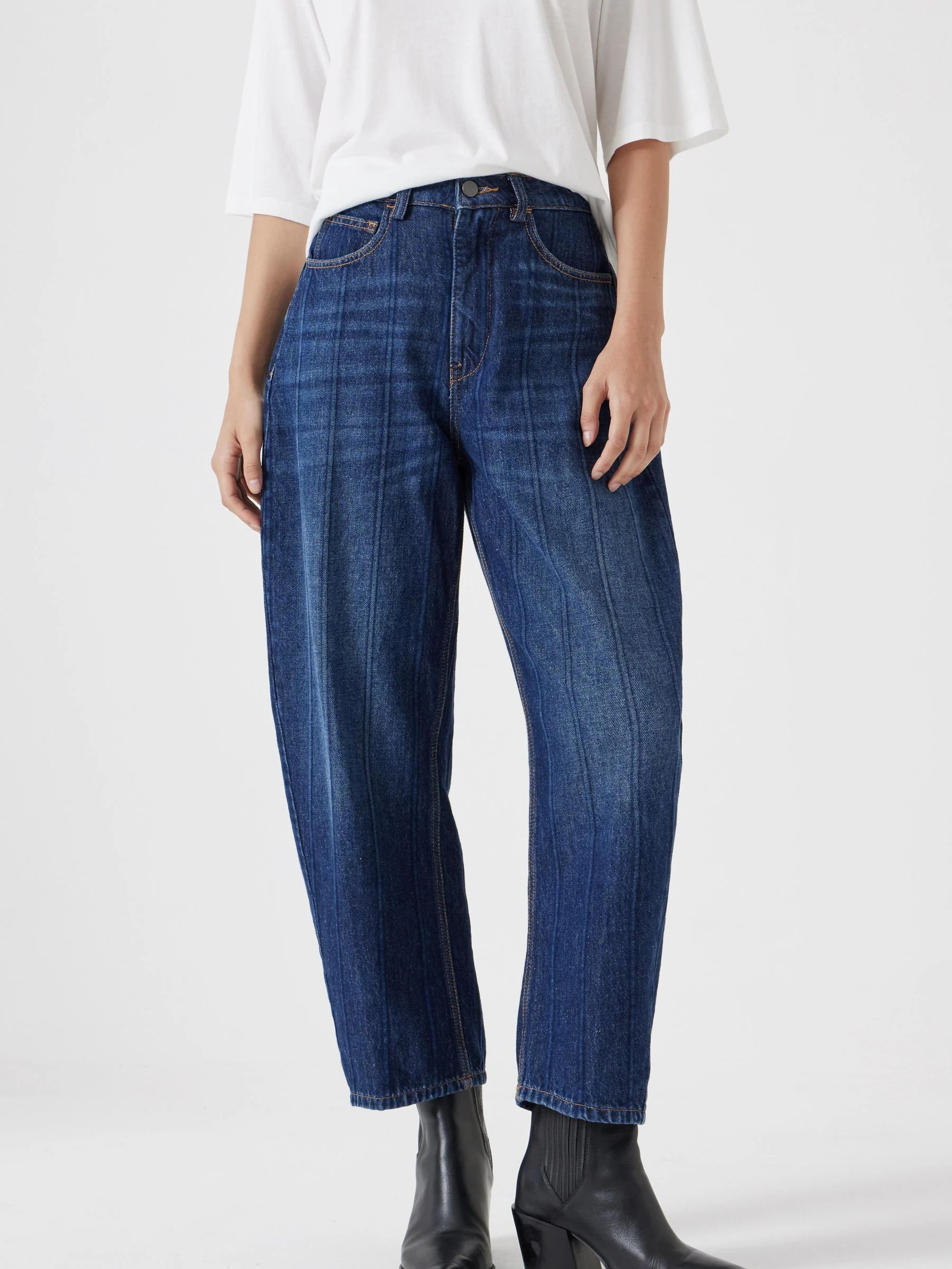 Hush Stripe Barrel Leg 100% Cotton Jeans