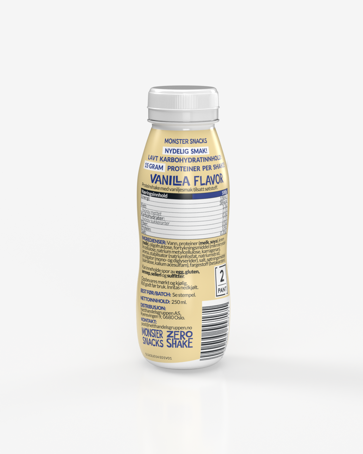 Monster Zero Shake - Vanilla 8x250ml - PAKKETILBUD! - DATODEAL