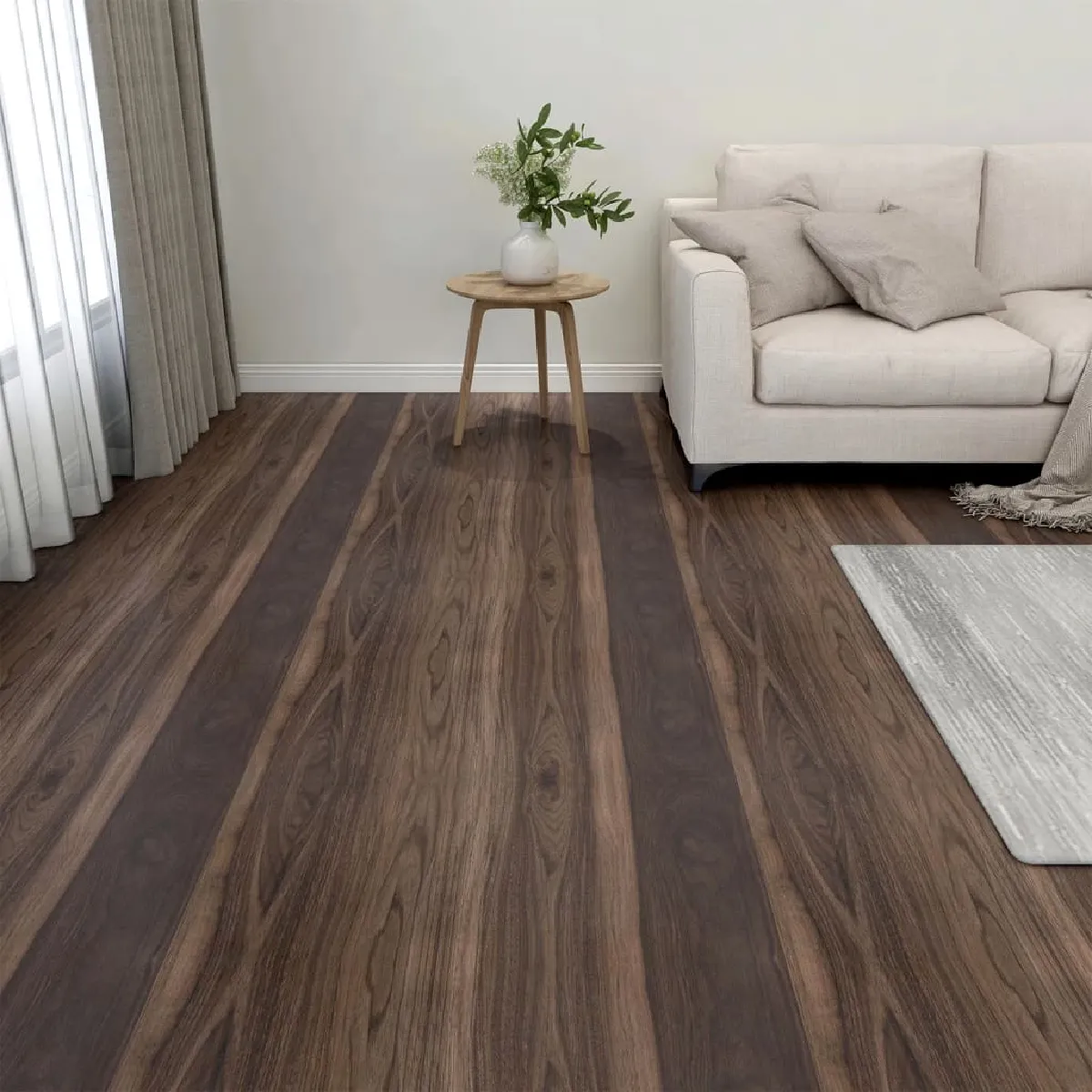 vidaXL - Dalles PVC autoadhésives 1,86 m² - Marron foncé