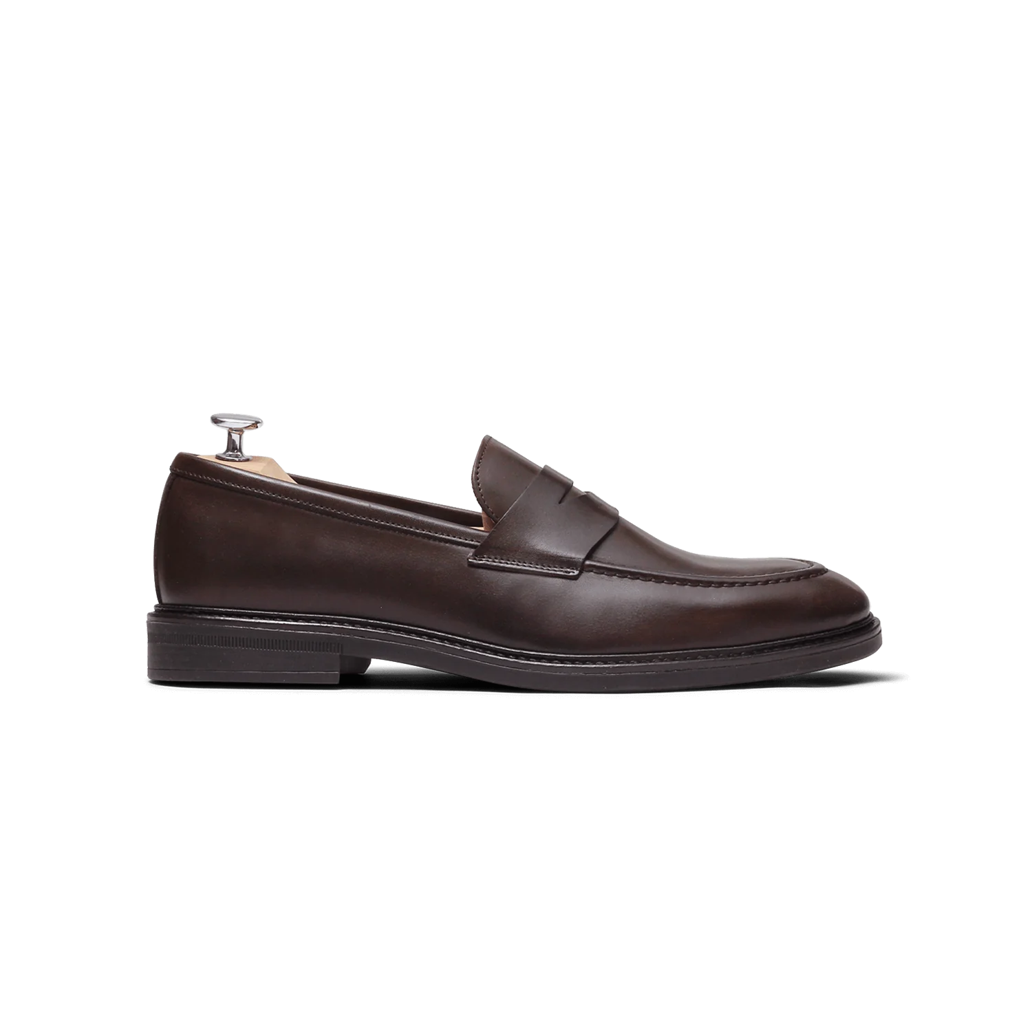 Mayo-Mocassin en cuir marron