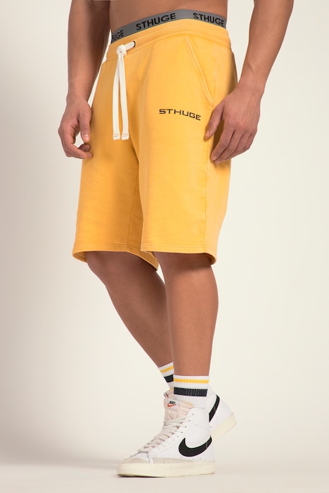 STHUGE Sweat-Bermuda, acid washed, Relaxed Fit, Print, bis 8 XL