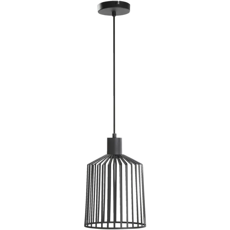 Hanglamp Fynn zwart metaal E27 150xØ30 cm