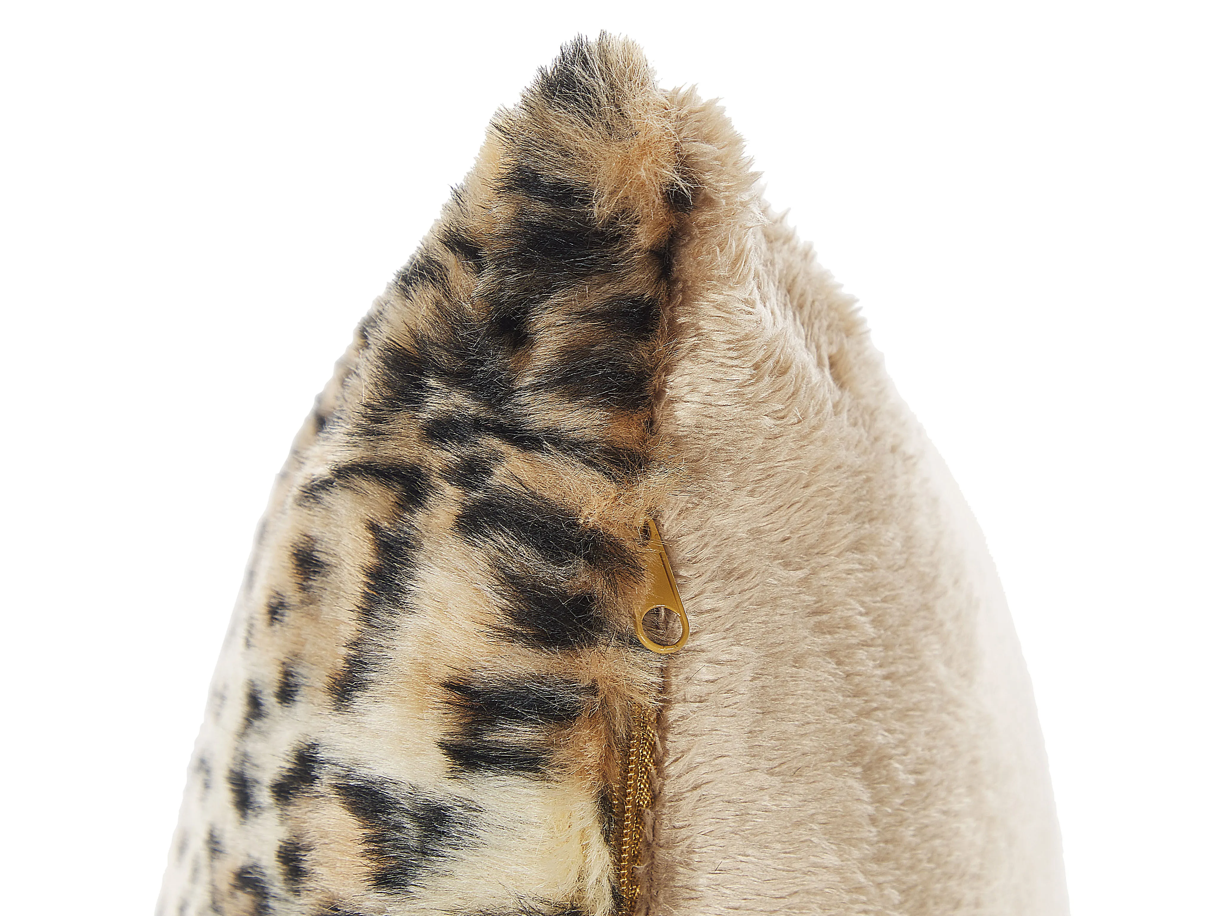 Set van 2 sierkussens FOXTAIL Nepbont 45 x 45 cm Bruin dierenprint