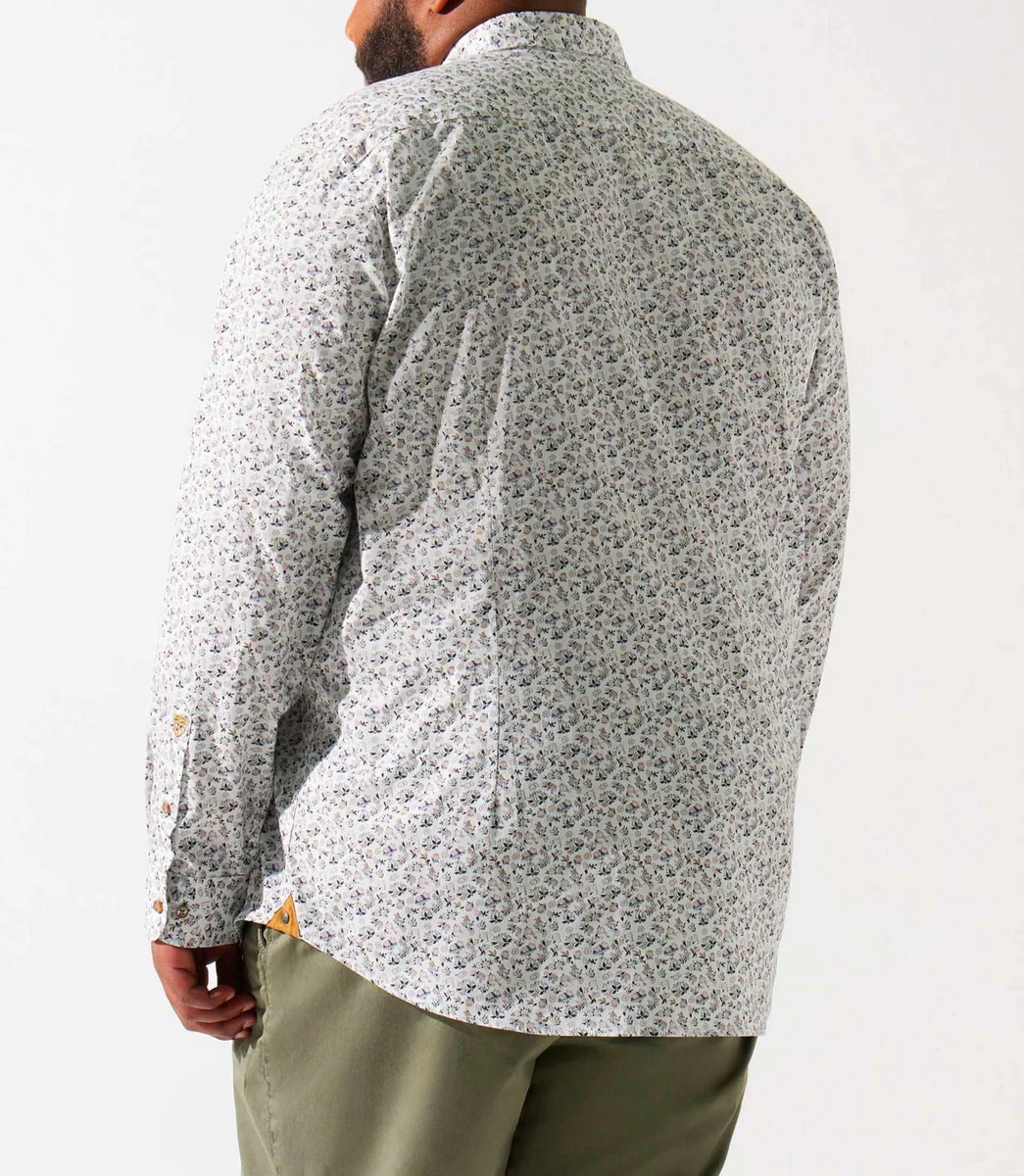 Chemise à imprimé floral blanc et bleu KELYANBT