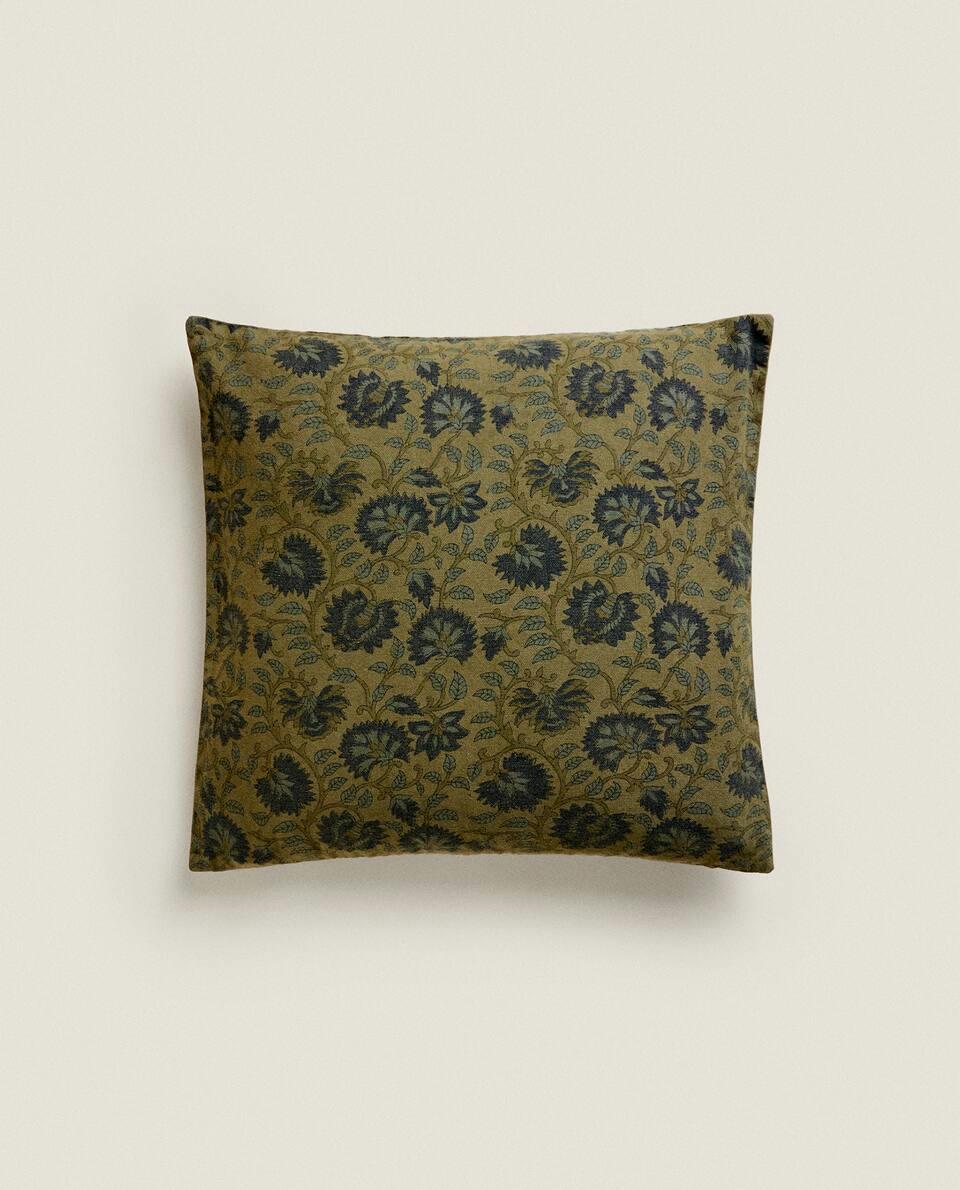 CAPA DE ALMOFADA COM ESTAMPA FLORAL