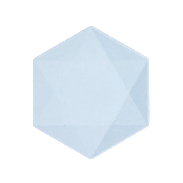 Lichtblauwe Borden Zeshoek 20,8cm 6st