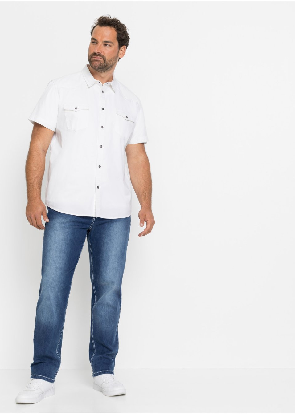 Lot de 2 chemises en jean, Slim Fit, manches courtes