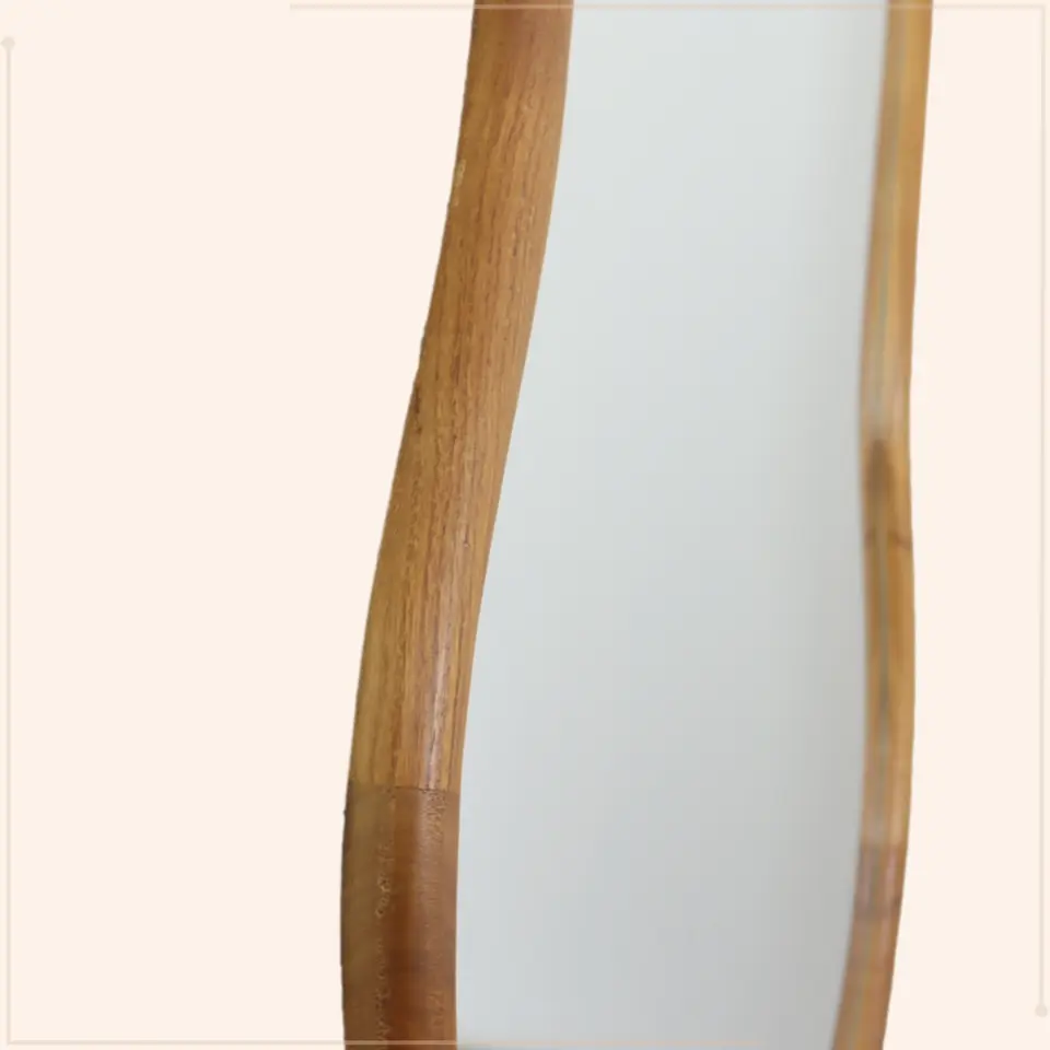 MISOU Wandspiegel Spiegel Organische Vorm 75x45cm Hout