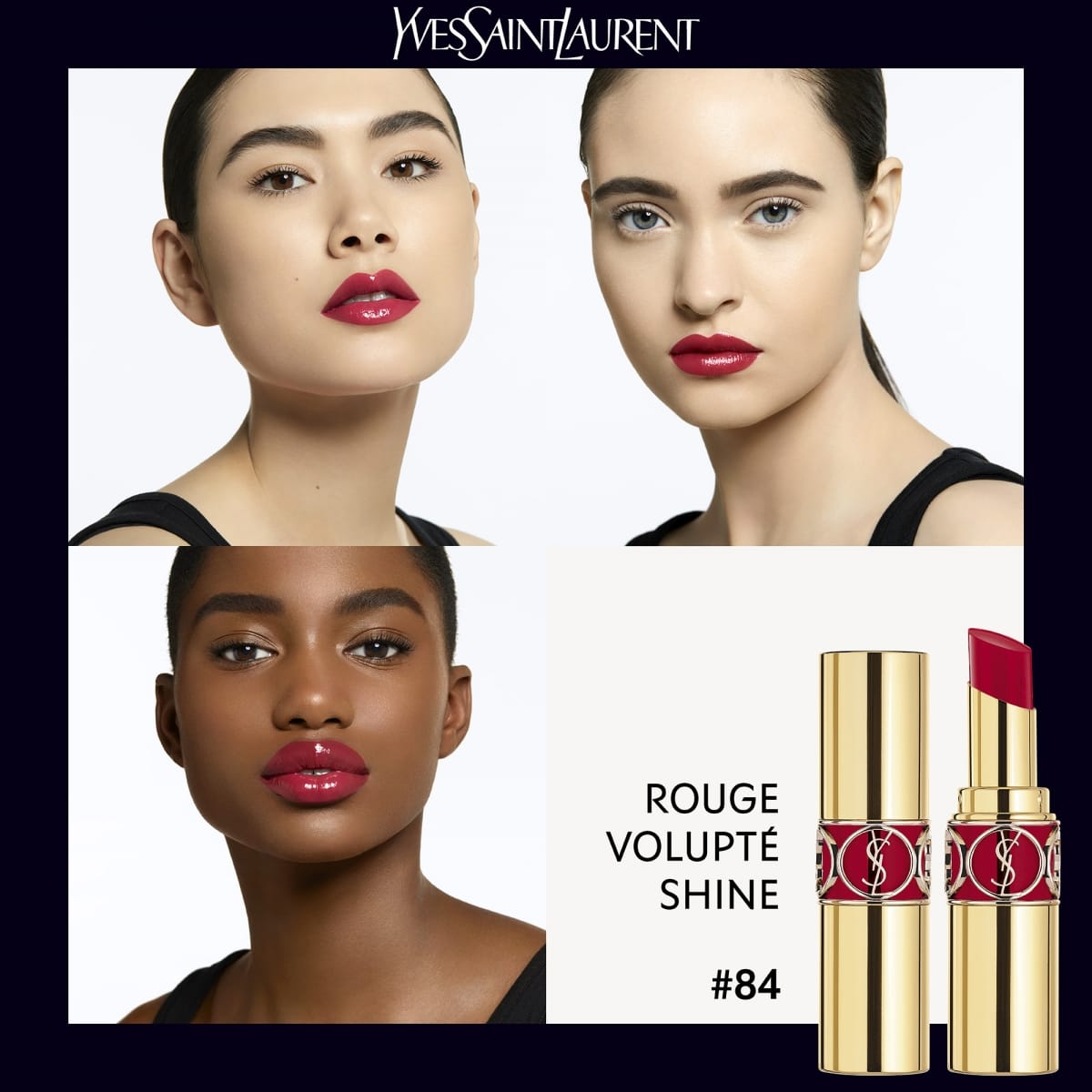 YVES SAINT LAURENT Rouge Volupté Shine Oil-In-Stick Rouge à Lèvres alliant Couleur, Soin et Brillance Longue Tenue