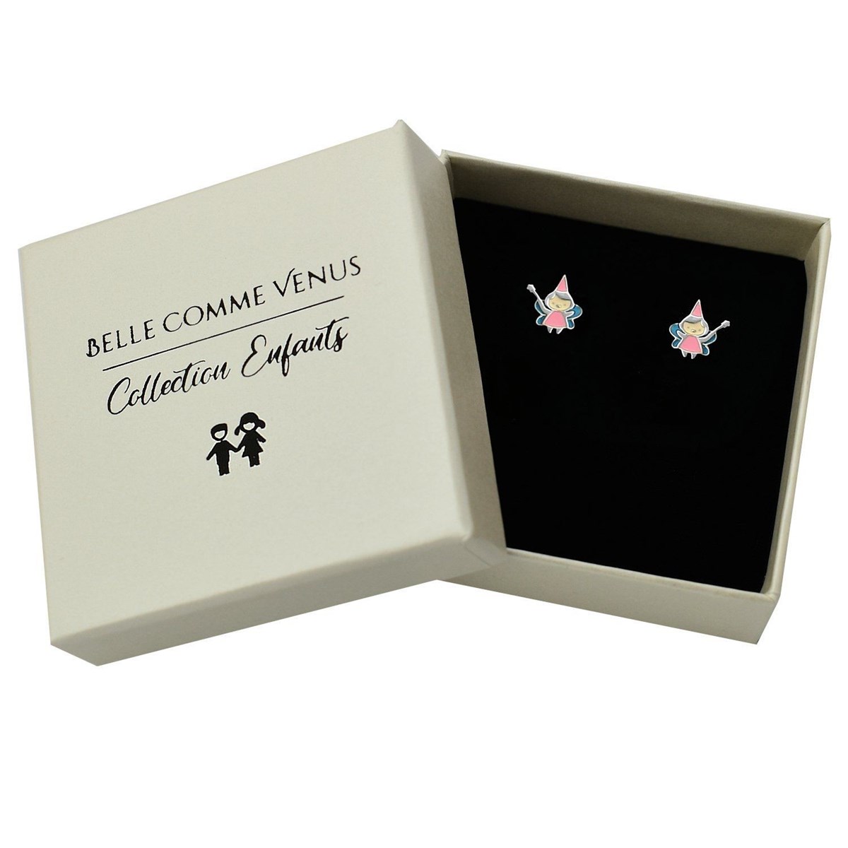 Boucles d'oreilles fée émail coloré Argent 925 Rhodié