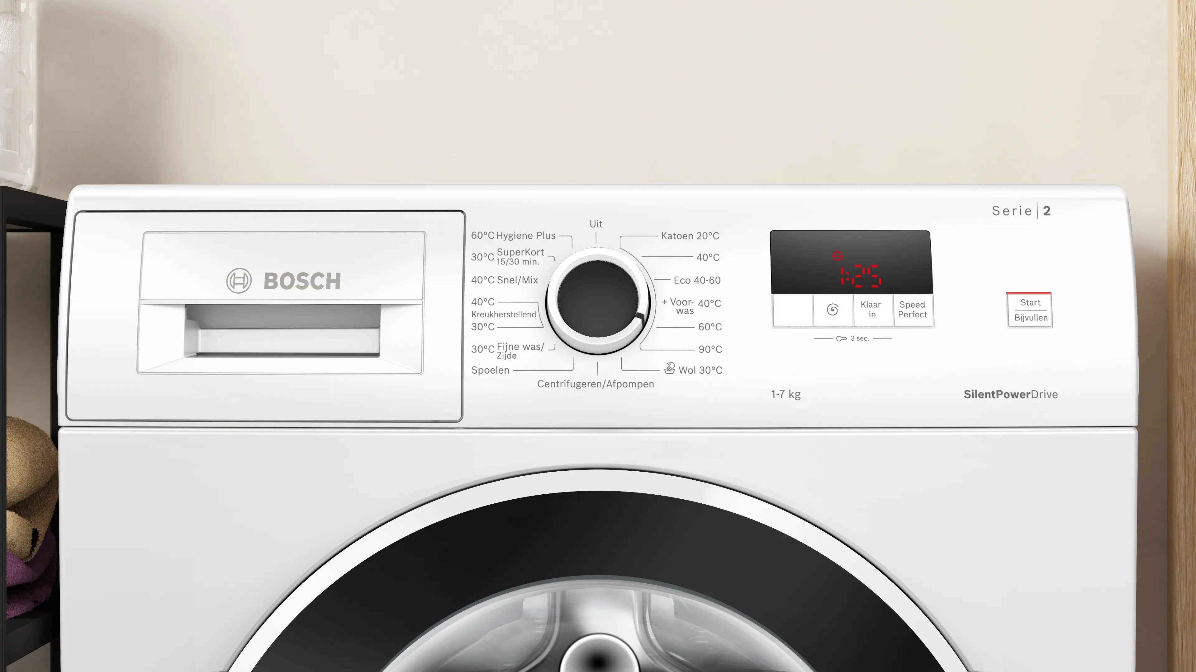 Serie 2 Wasmachine, voorlader 7 kg max. 1400 rpm