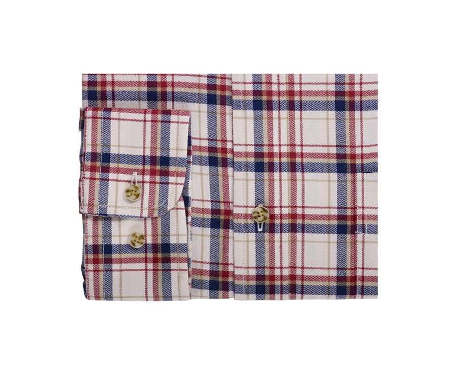 Chemise flanelle Rouge et Ecru - Poche poitrine - ALDERICK