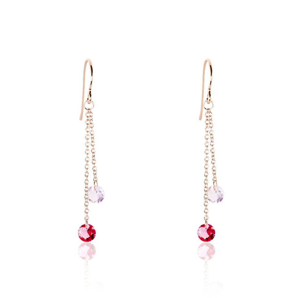 Boucles D'oreilles Pendantes Murial Argent Rose Oxyde