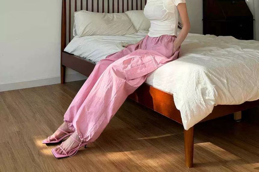 Seoulchic - Monotone cargobroek met trekkoord