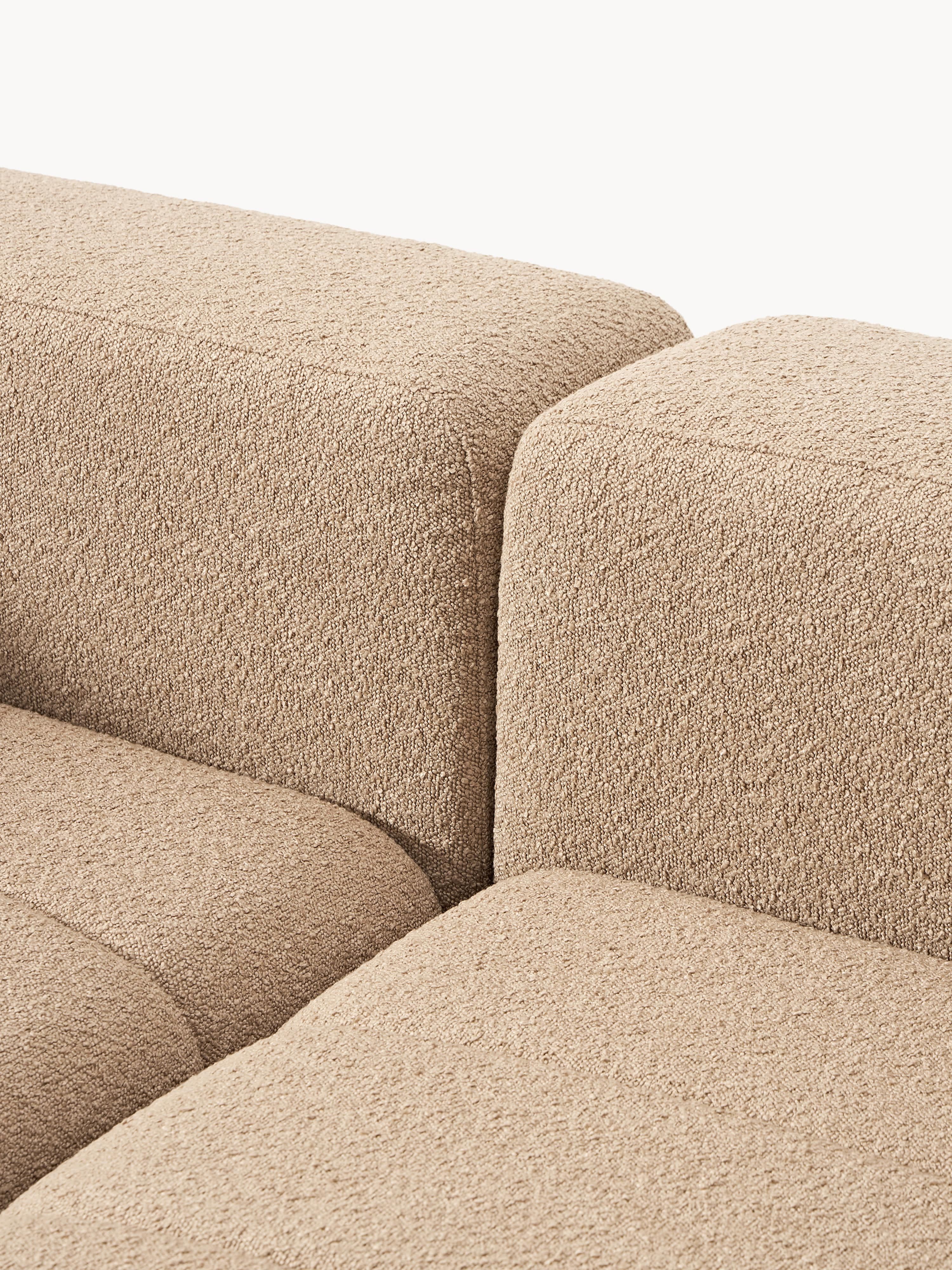 Modulaire bouclé bank Lena (3-zits) met poef (links/rechts)