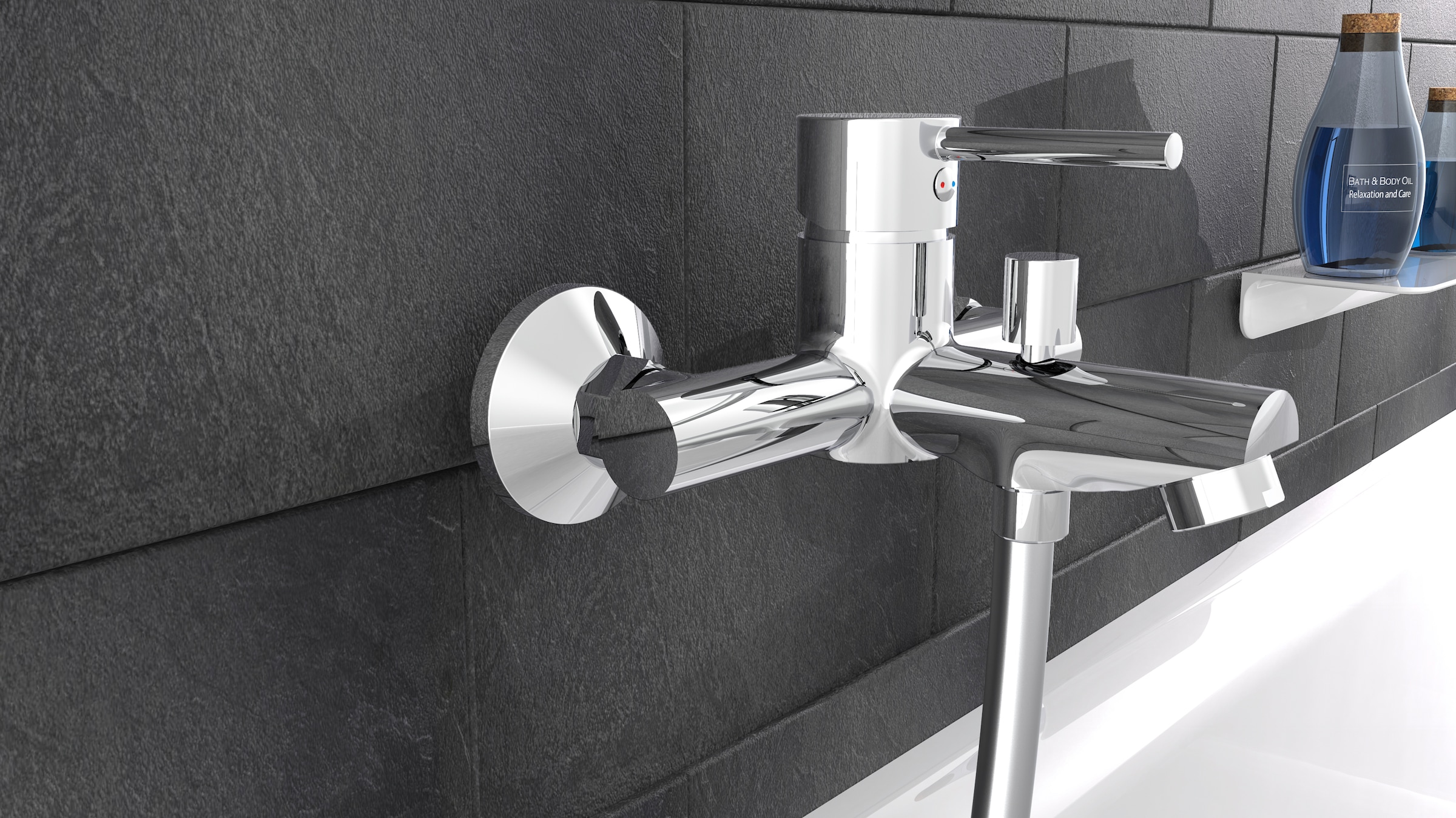 Schütte Wannenarmatur »Laurana« Mischbatterie Badewanne, Wasserhahn Bad, Wannenarmatur in Chrom