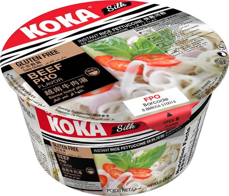 Koka Instant Rijstnoedels Bowl Rundvlees Smaak (Glutenvrij) 70g