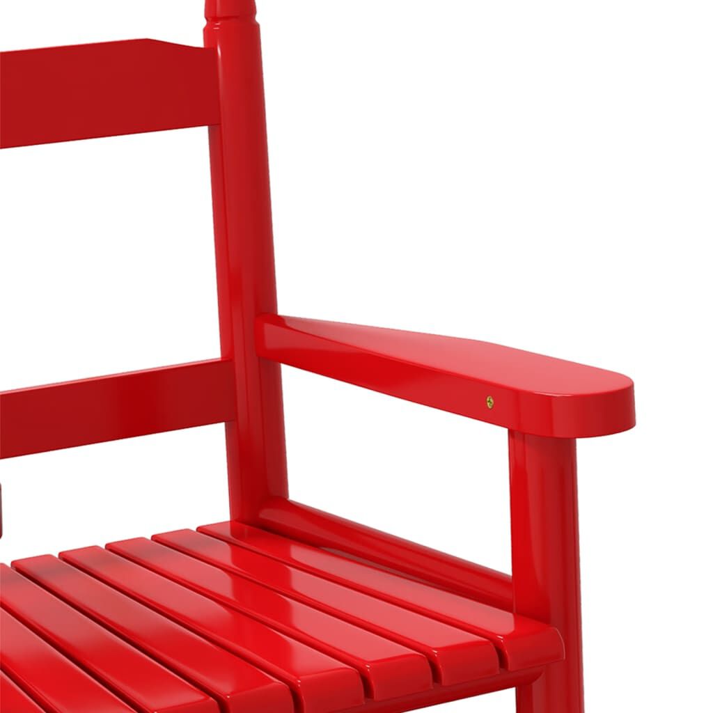 vidaXL Kinderschommelstoel, Rood, Populierenhout