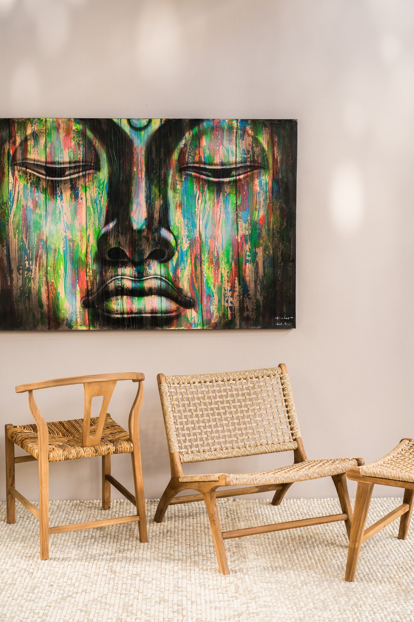 Gemälde 'Buddha multicolor', auf Leinwand, B 150 cm, H 100 cm, T 4 cm von fischer's lagerhaus