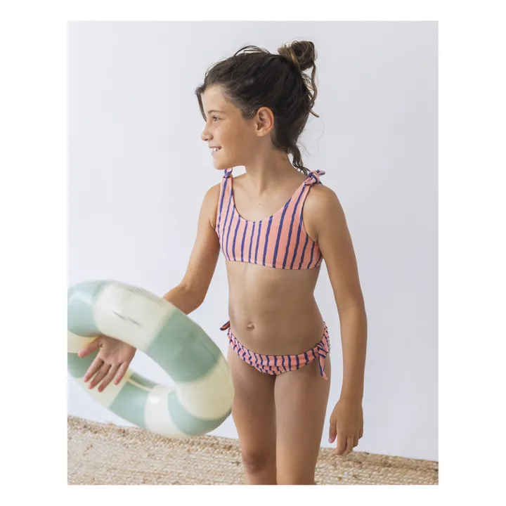 Búho Maillot de Bain 2 Pièces Coton Bio Rayée | Rose