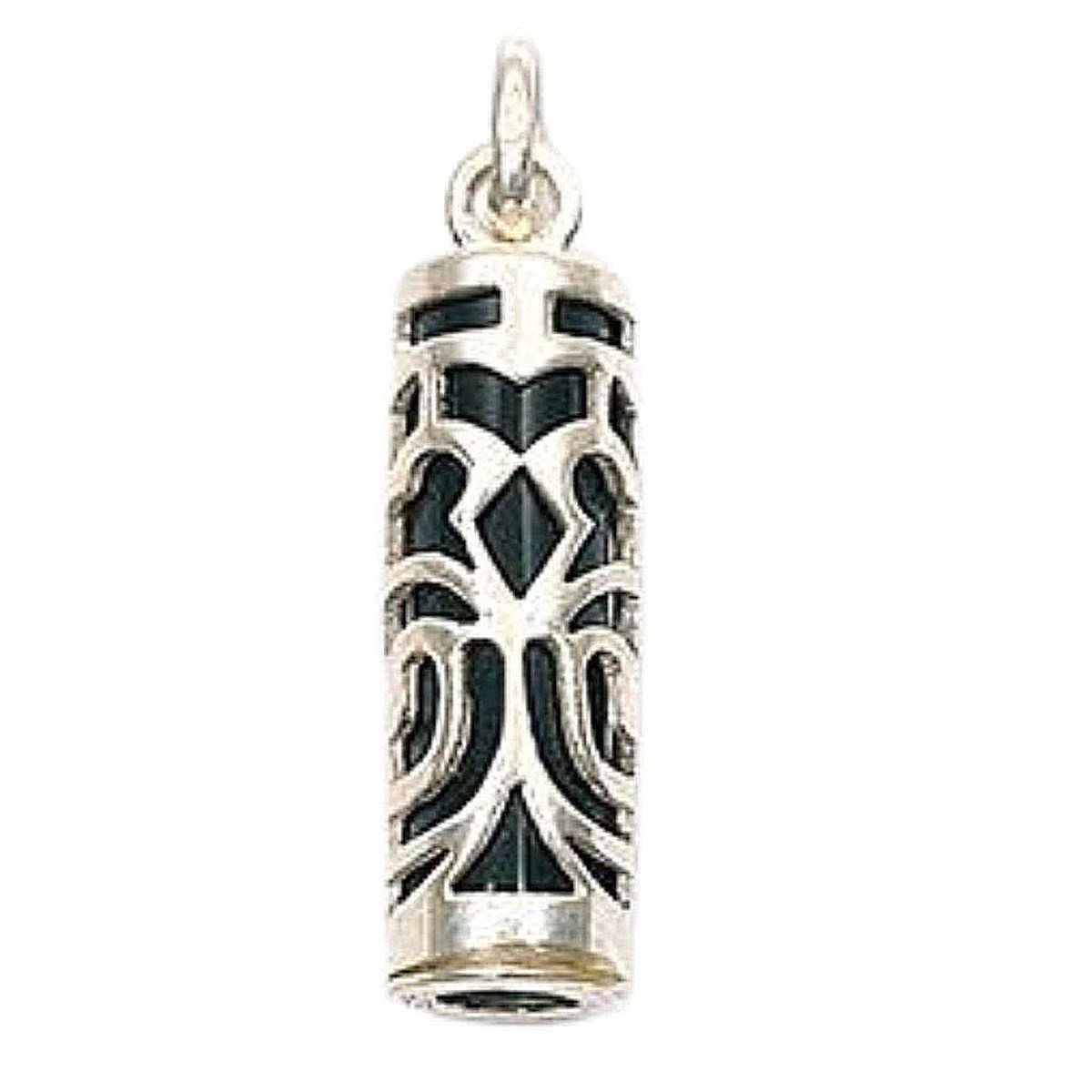 Pendentif Tiki Polynésien noire en argent 925°/00 + chaîne 3cm symbole force