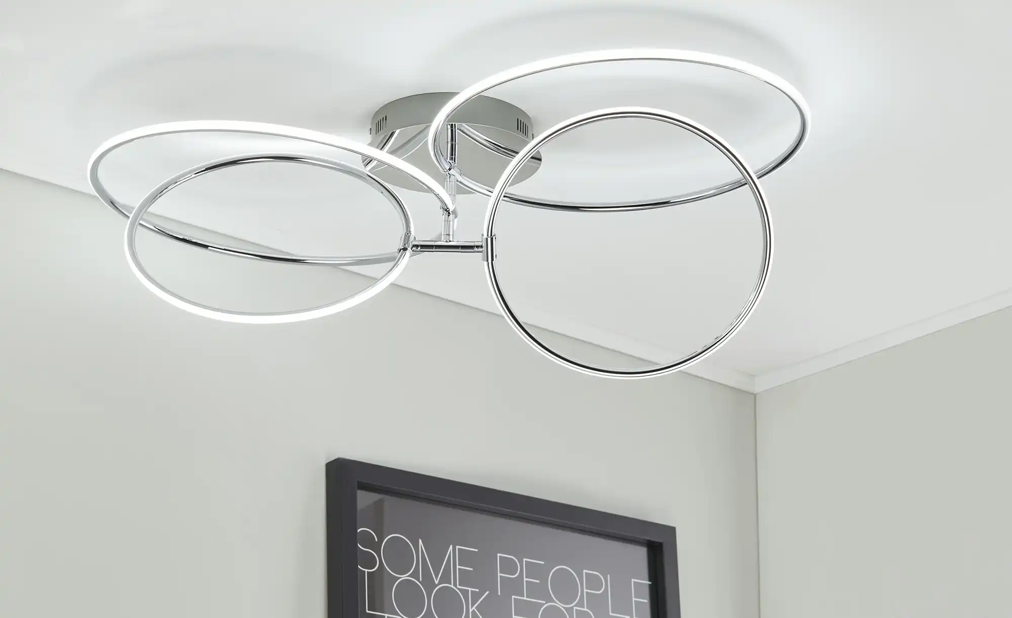 KHG LED-Deckenleuchte, 4-flammig, chrom `Ringe´