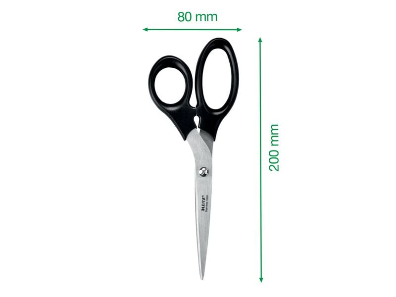 Leitz Schere 20 cm, Edelstahl Schere für Links- und Rechtshänder