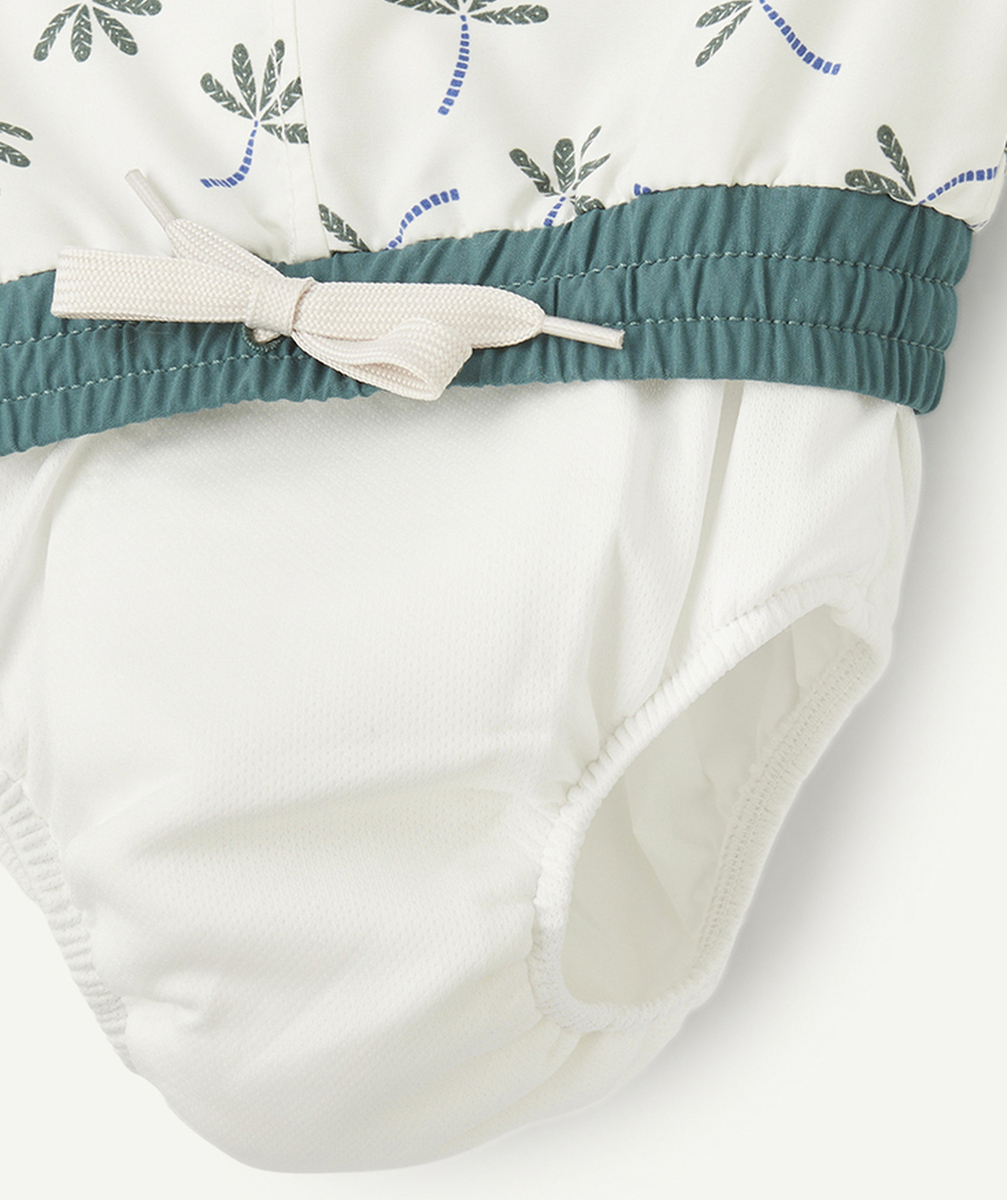 LASSIGSHORT DE BAIN ANTI-UV BÉBÉ GARÇON BLANC AVEC IMPRIMÉ PALMIER