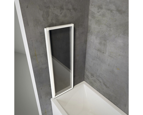 3-delige badwand SCHULTE Komfort 127 x 140 cm helder glasprofiel kleur wit D1300 04 50 140