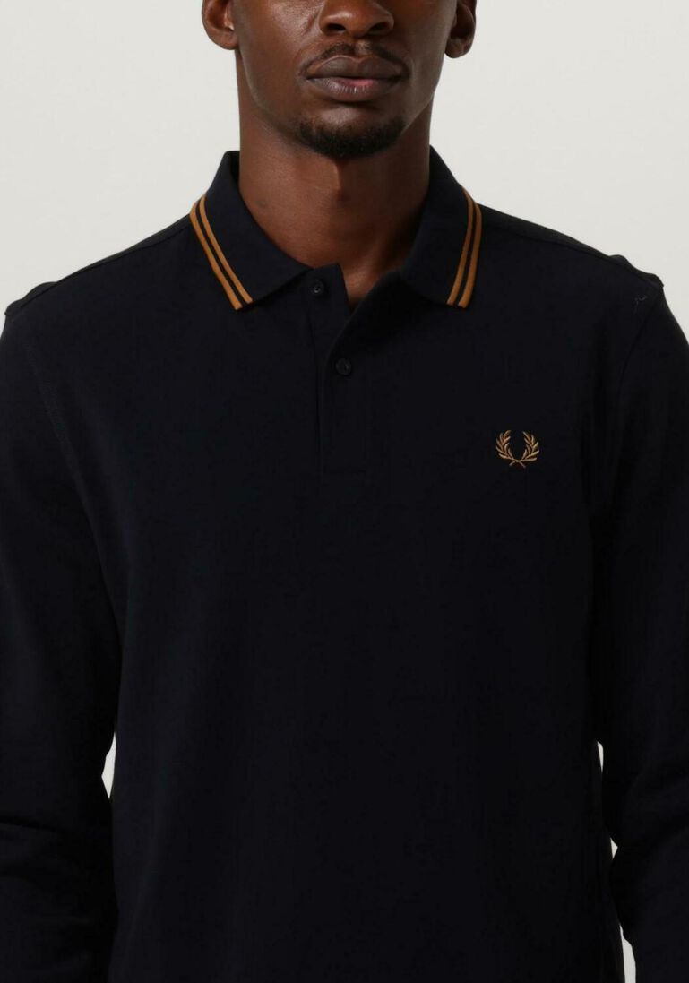 FRED PERRY donkerblauwe fred perry polo twin tipped fred perry shirt long sleeve