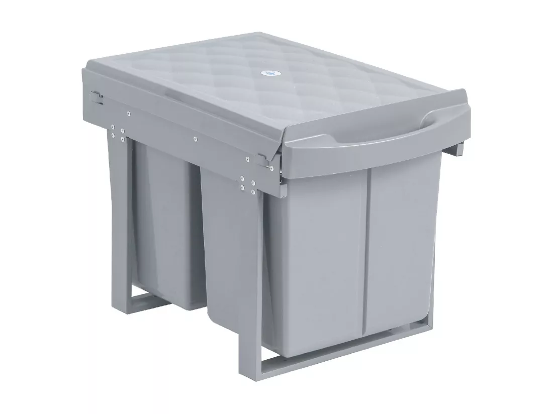 Poubelle encastrable 31L avec 3 compartiments