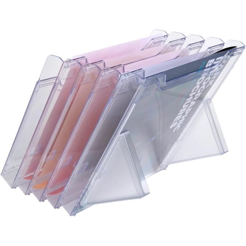 Distributeur de prospectus 5 compartiments A4 - Cristal