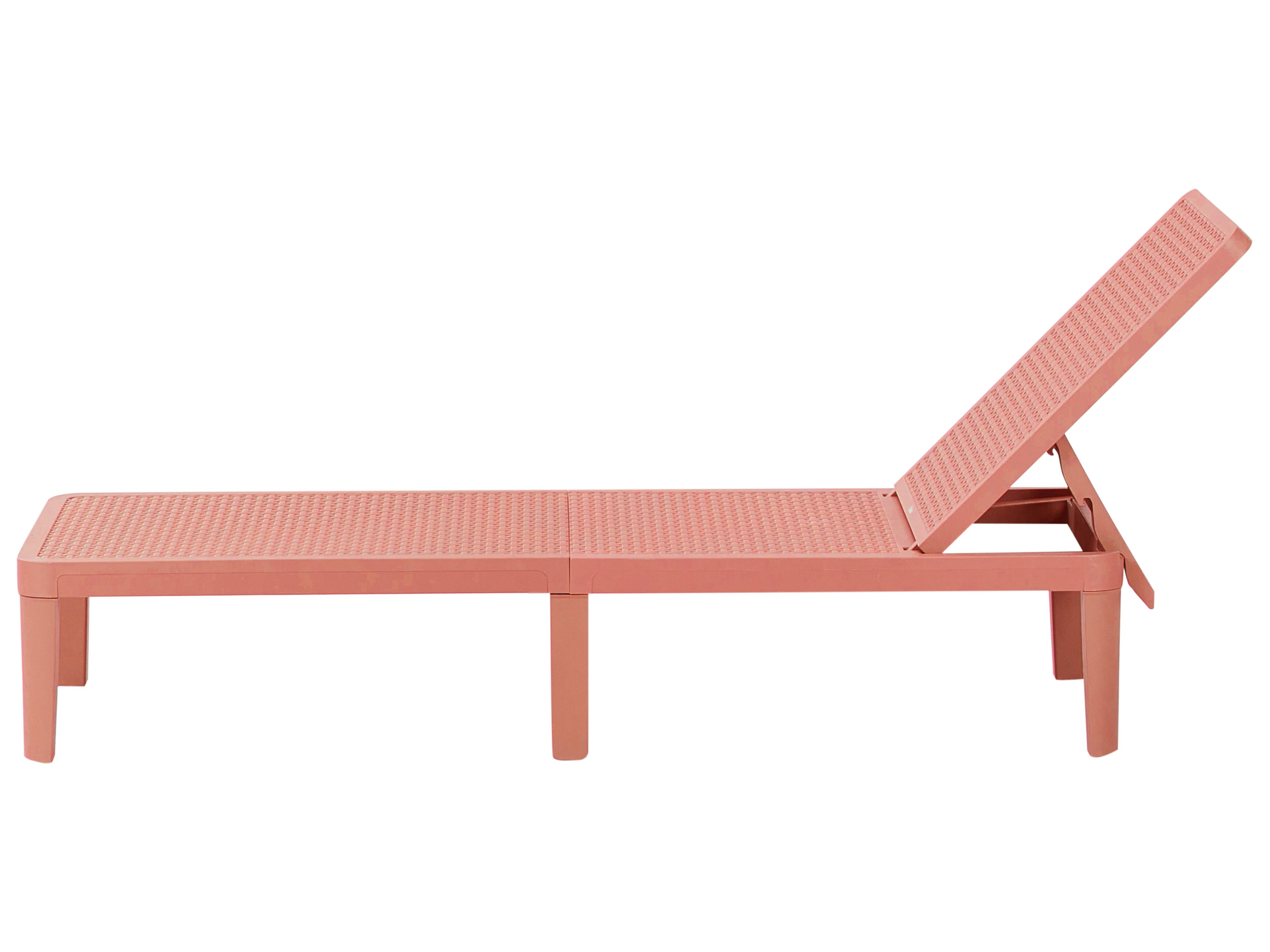 Ligstoel OSSIMO achteroververstelbaar Synthetisch materiaal Rood