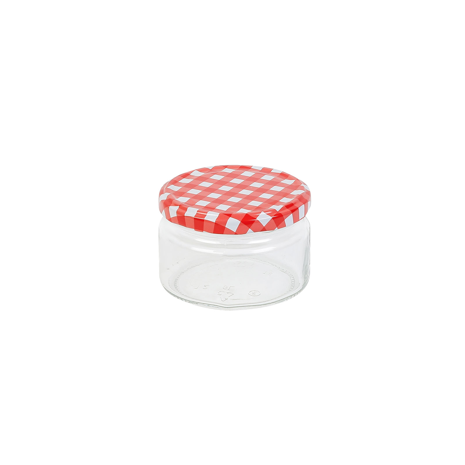 8-teiliges Einmachglas-Set - rot-weiß - Karo - 250 ml