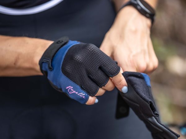 Rogelli Essentials Lady Cykelhandsker, Blue/Pink